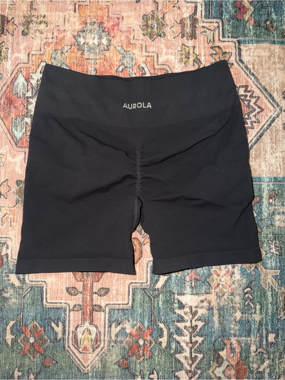 Aurola High-Rise Black Seamless Bike Shorts